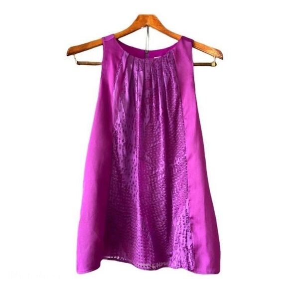 Calvin Klein Purple Flowing Pleated Dress Tank Top S NWT - Picture 1 of 9